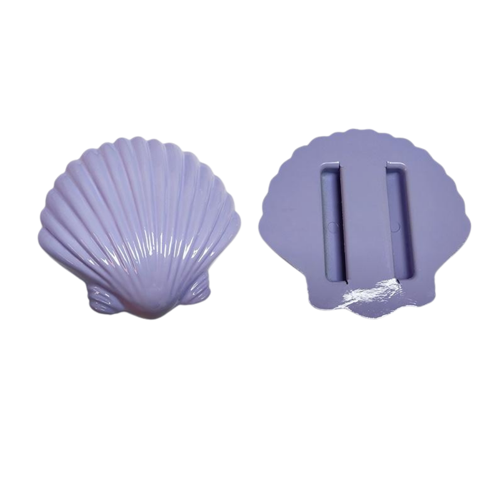 Schelp loodblok in violet met sleuven op de achterkant